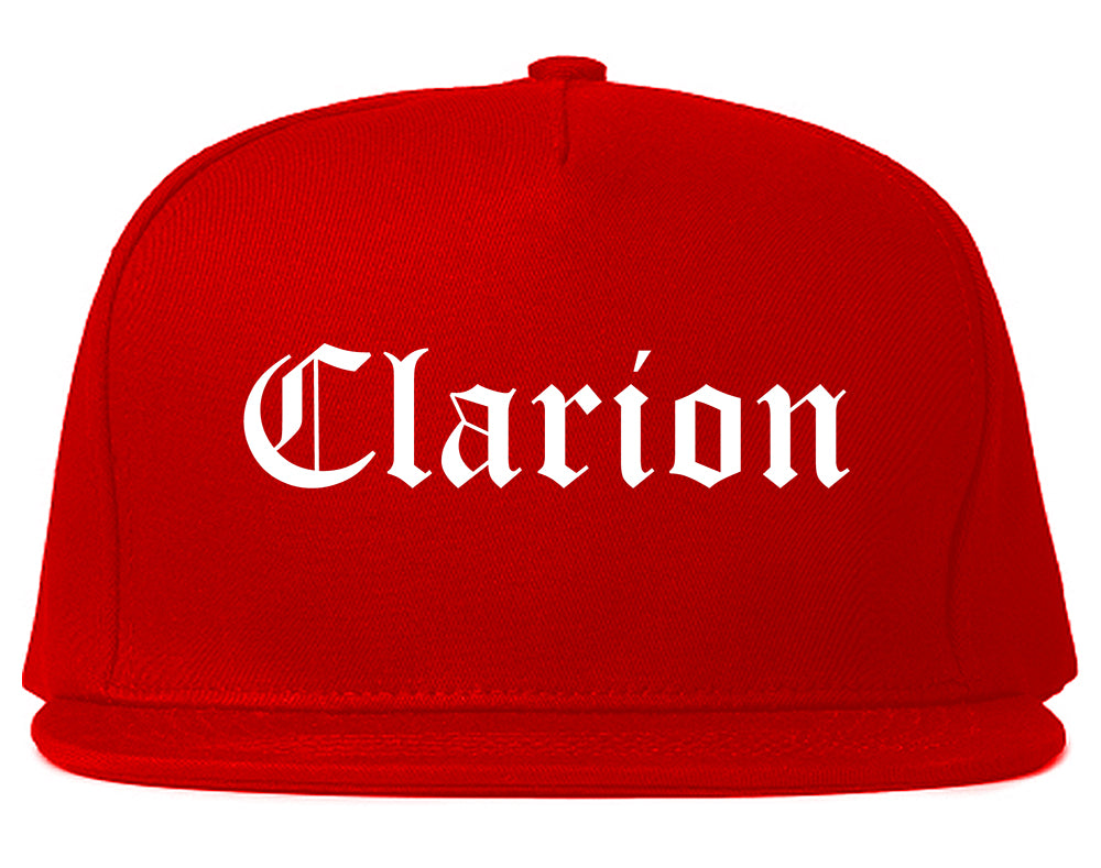 Clarion Pennsylvania PA Old English Mens Snapback Hat Red