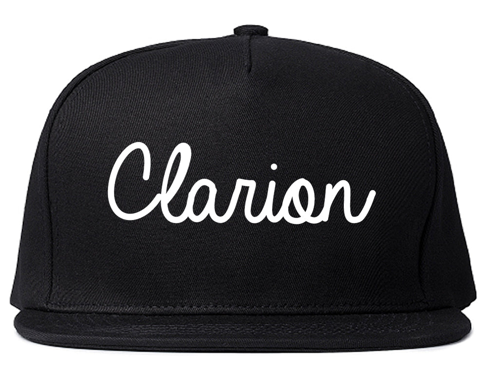 Clarion Pennsylvania PA Script Mens Snapback Hat Black