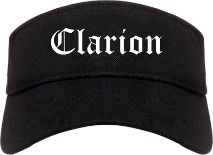 Clarion Pennsylvania PA Old English Mens Visor Cap Hat Black