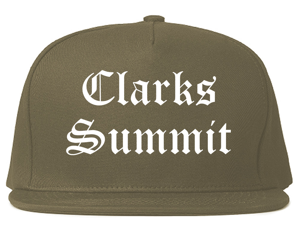 Clarks Summit Pennsylvania PA Old English Mens Snapback Hat Grey