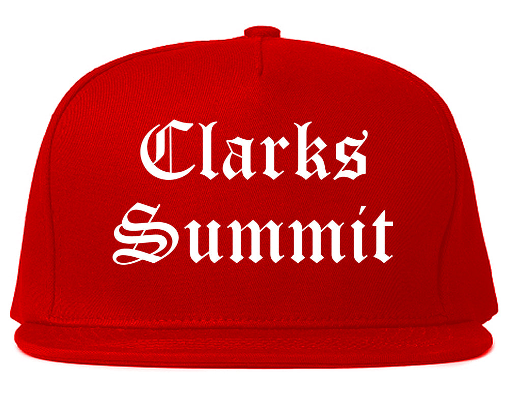 Clarks Summit Pennsylvania PA Old English Mens Snapback Hat Red