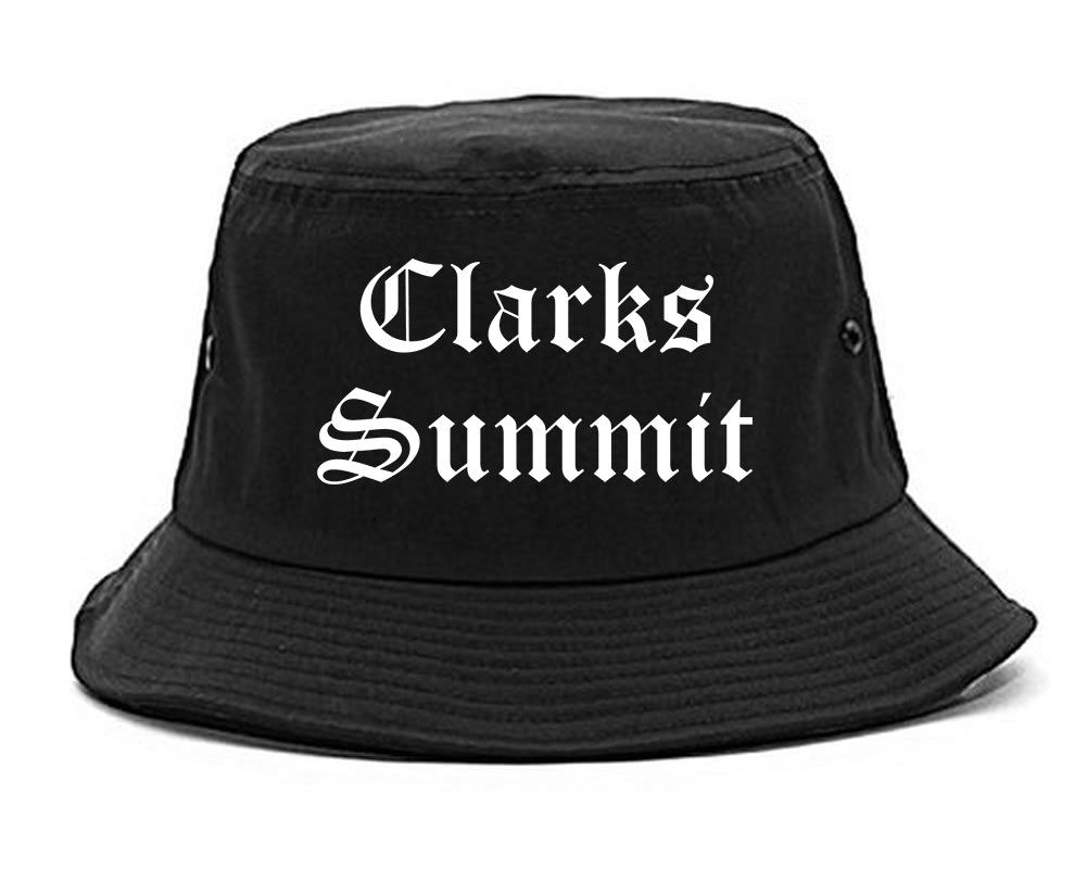 Clarks Summit Pennsylvania PA Old English Mens Bucket Hat Black