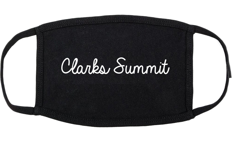 Clarks Summit Pennsylvania PA Script Cotton Face Mask Black