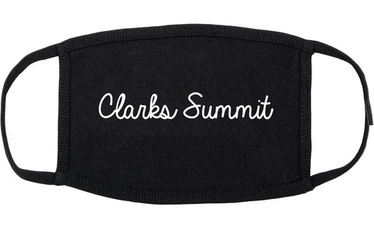 Clarks Summit Pennsylvania PA Script Cotton Face Mask Black