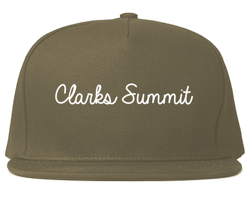 Clarks Summit Pennsylvania PA Script Mens Snapback Hat Grey