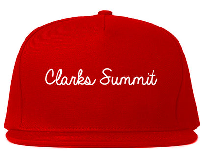 Clarks Summit Pennsylvania PA Script Mens Snapback Hat Red