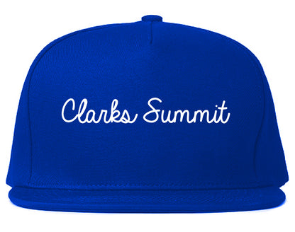 Clarks Summit Pennsylvania PA Script Mens Snapback Hat Royal Blue