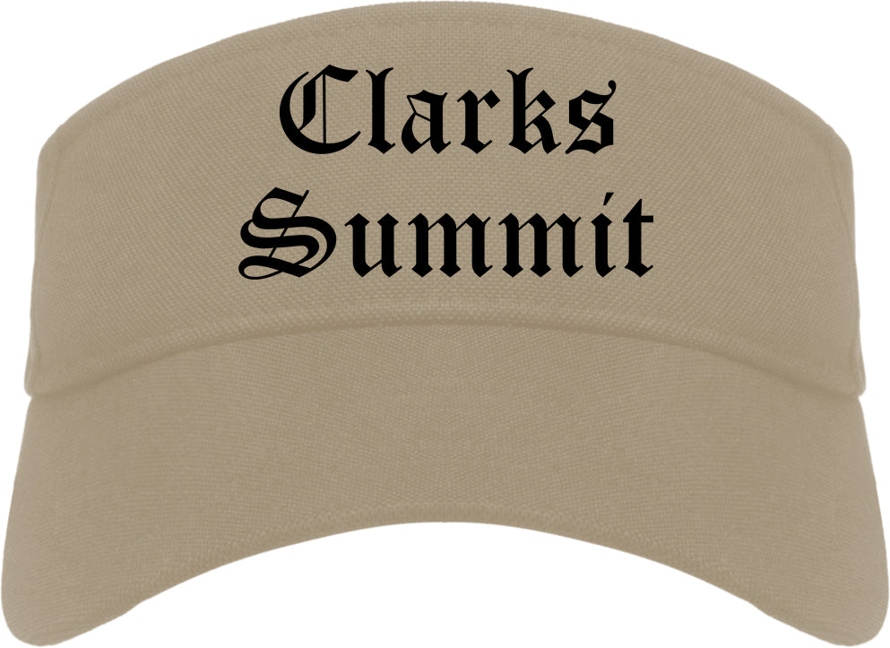 Clarks Summit Pennsylvania PA Old English Mens Visor Cap Hat Khaki