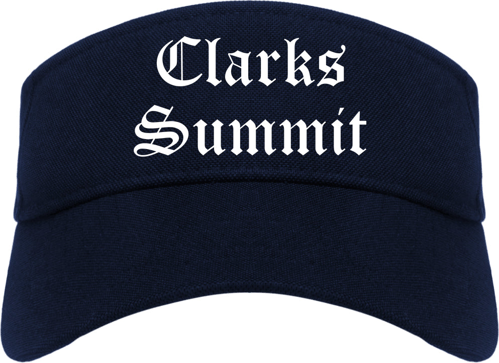 Clarks Summit Pennsylvania PA Old English Mens Visor Cap Hat Navy Blue