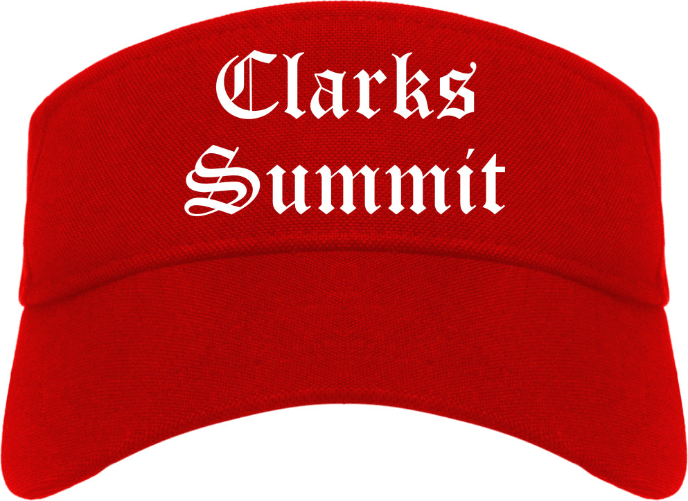 Clarks Summit Pennsylvania PA Old English Mens Visor Cap Hat Red