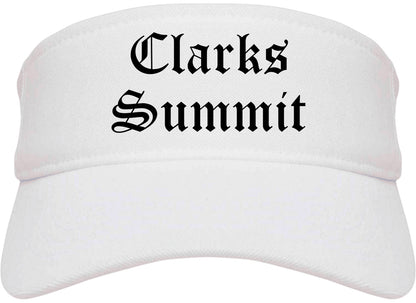 Clarks Summit Pennsylvania PA Old English Mens Visor Cap Hat White