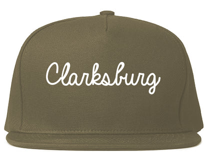 Clarksburg West Virginia WV Script Mens Snapback Hat Grey