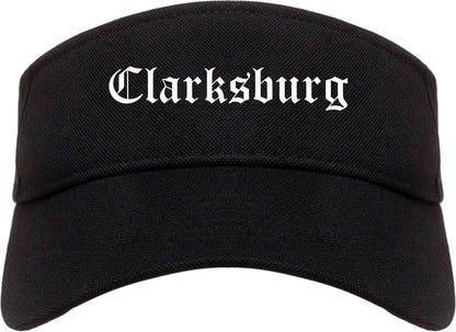 Clarksburg West Virginia WV Old English Mens Visor Cap Hat Black