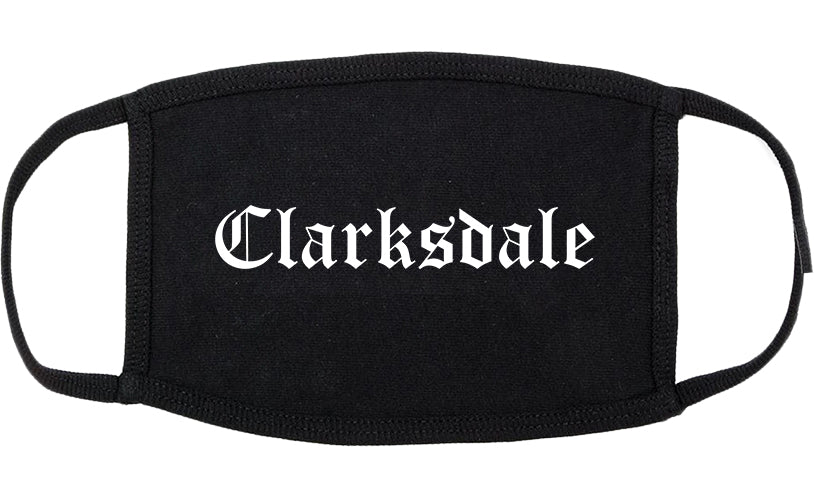 Clarksdale Mississippi MS Old English Cotton Face Mask Black