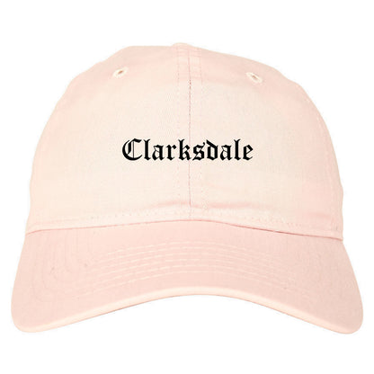 Clarksdale Mississippi MS Old English Mens Dad Hat Baseball Cap Pink