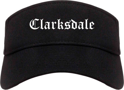 Clarksdale Mississippi MS Old English Mens Visor Cap Hat Black