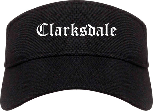 Clarksdale Mississippi MS Old English Mens Visor Cap Hat Black