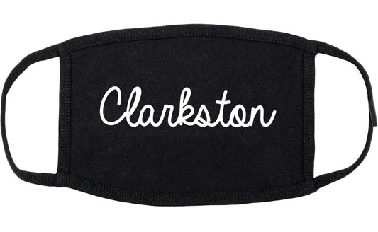 Clarkston Georgia GA Script Cotton Face Mask Black
