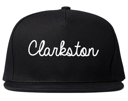Clarkston Georgia GA Script Mens Snapback Hat Black