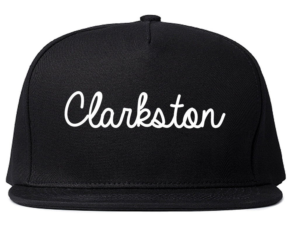 Clarkston Washington WA Script Mens Snapback Hat Black