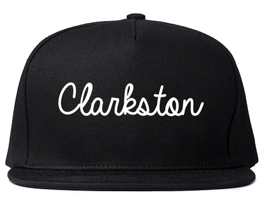 Clarkston Washington WA Script Mens Snapback Hat Black