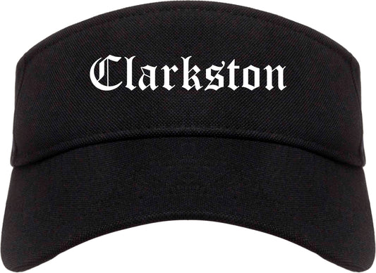 Clarkston Washington WA Old English Mens Visor Cap Hat Black