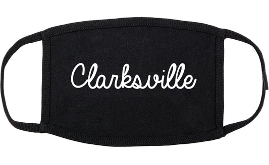 Clarksville Arkansas AR Script Cotton Face Mask Black