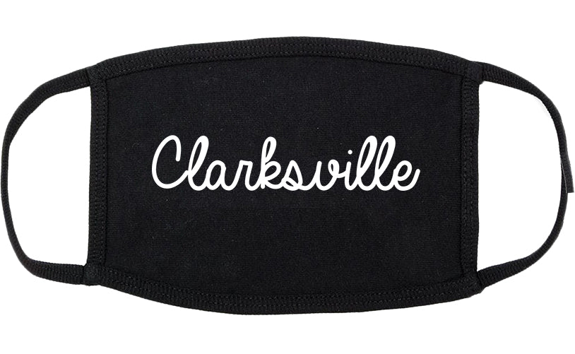 Clarksville Indiana IN Script Cotton Face Mask Black