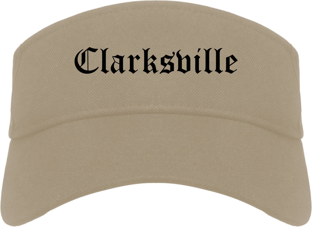 Clarksville Indiana IN Old English Mens Visor Cap Hat Khaki
