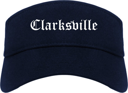 Clarksville Indiana IN Old English Mens Visor Cap Hat Navy Blue