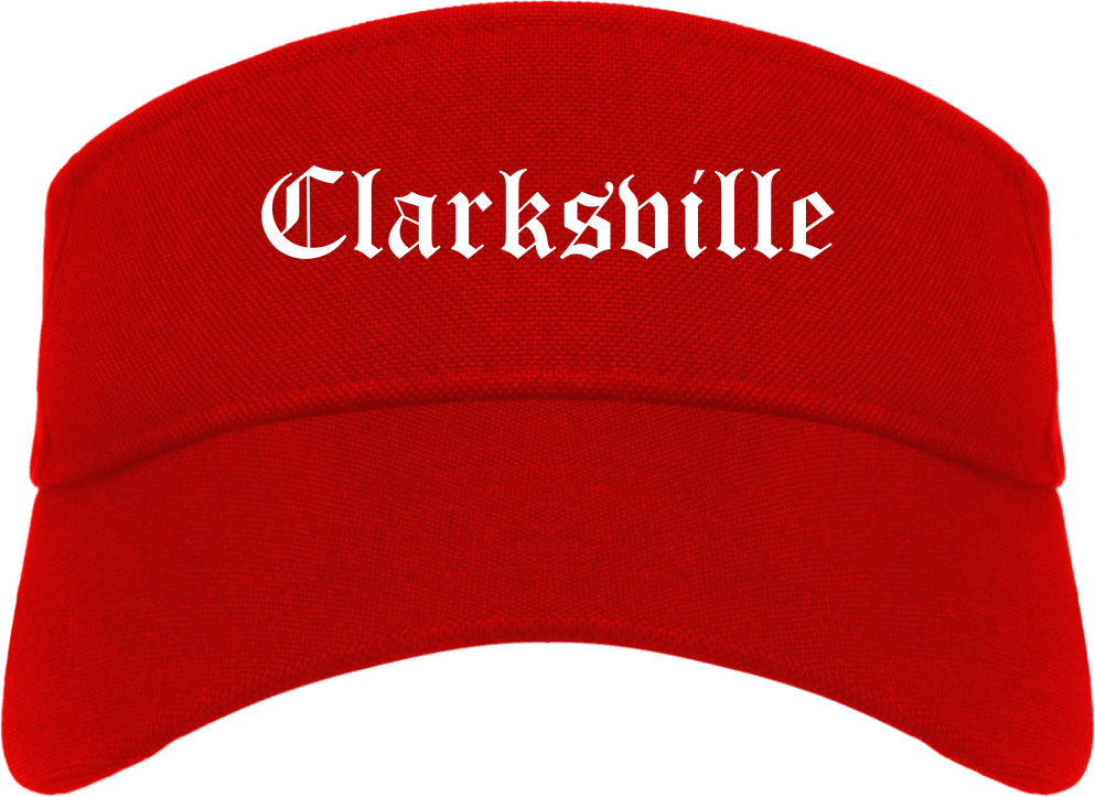Clarksville Indiana IN Old English Mens Visor Cap Hat Red