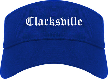 Clarksville Indiana IN Old English Mens Visor Cap Hat Royal Blue