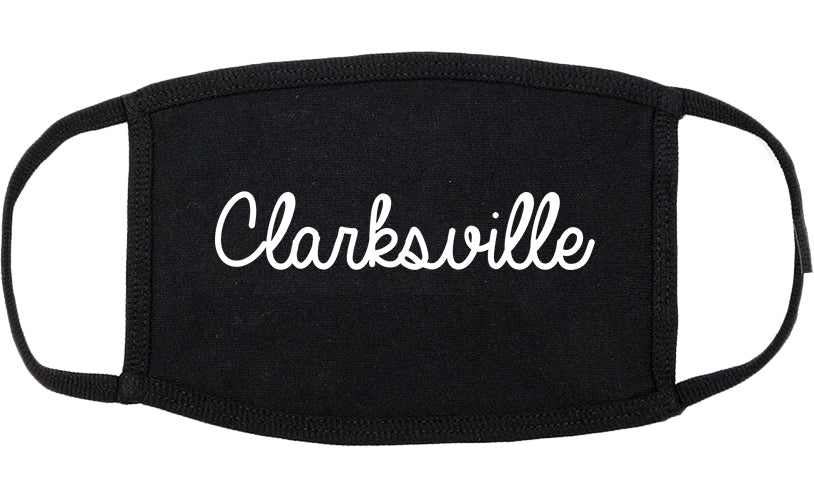 Clarksville Tennessee TN Script Cotton Face Mask Black