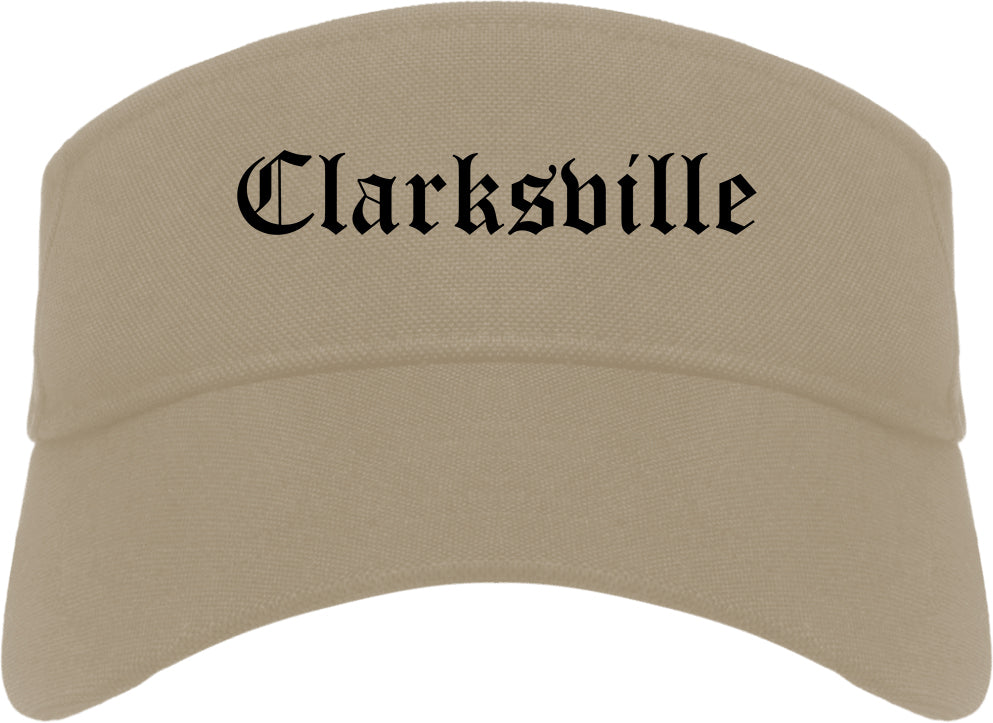 Clarksville Tennessee TN Old English Mens Visor Cap Hat Khaki