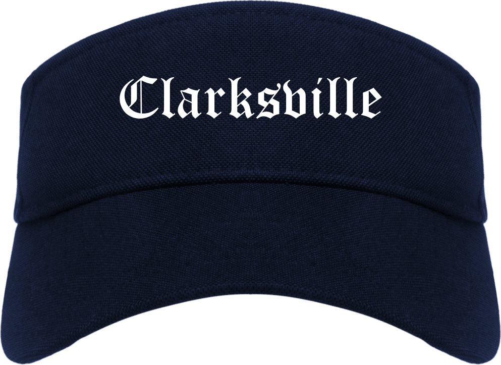Clarksville Tennessee TN Old English Mens Visor Cap Hat Navy Blue