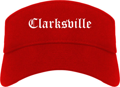 Clarksville Tennessee TN Old English Mens Visor Cap Hat Red