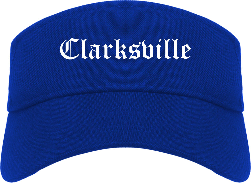 Clarksville Tennessee TN Old English Mens Visor Cap Hat Royal Blue