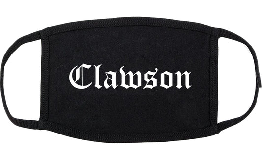 Clawson Michigan MI Old English Cotton Face Mask Black