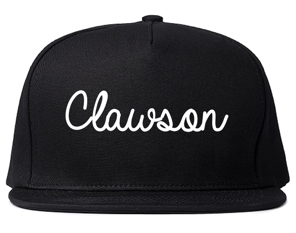 Clawson Michigan MI Script Mens Snapback Hat Black