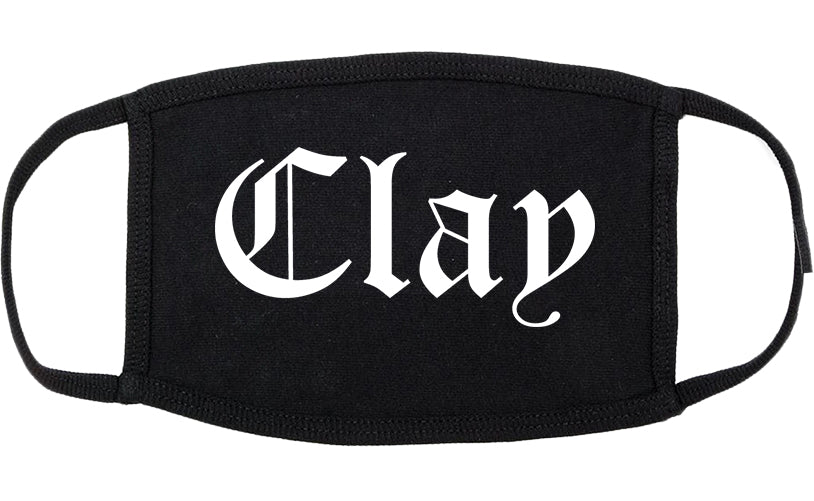 Clay Alabama AL Old English Cotton Face Mask Black