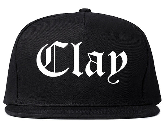 Clay Alabama AL Old English Mens Snapback Hat Black