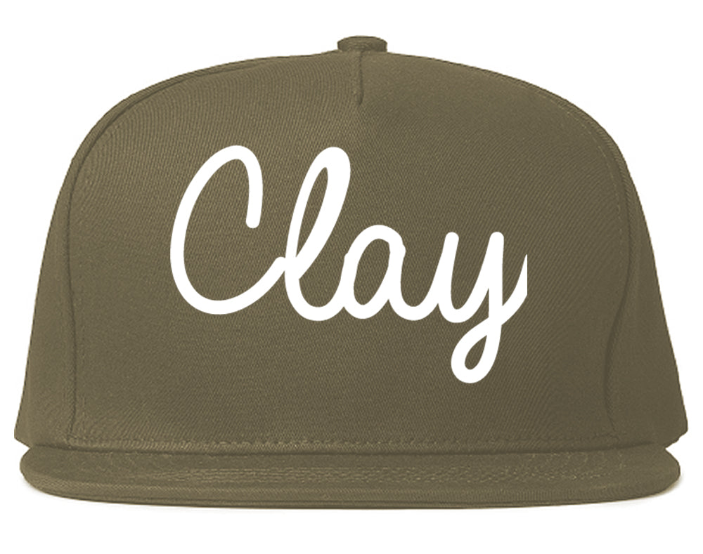 Clay Alabama AL Script Mens Snapback Hat Grey