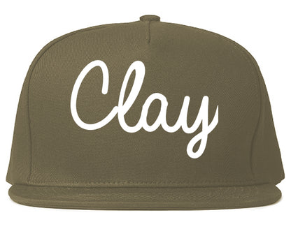 Clay Alabama AL Script Mens Snapback Hat Grey
