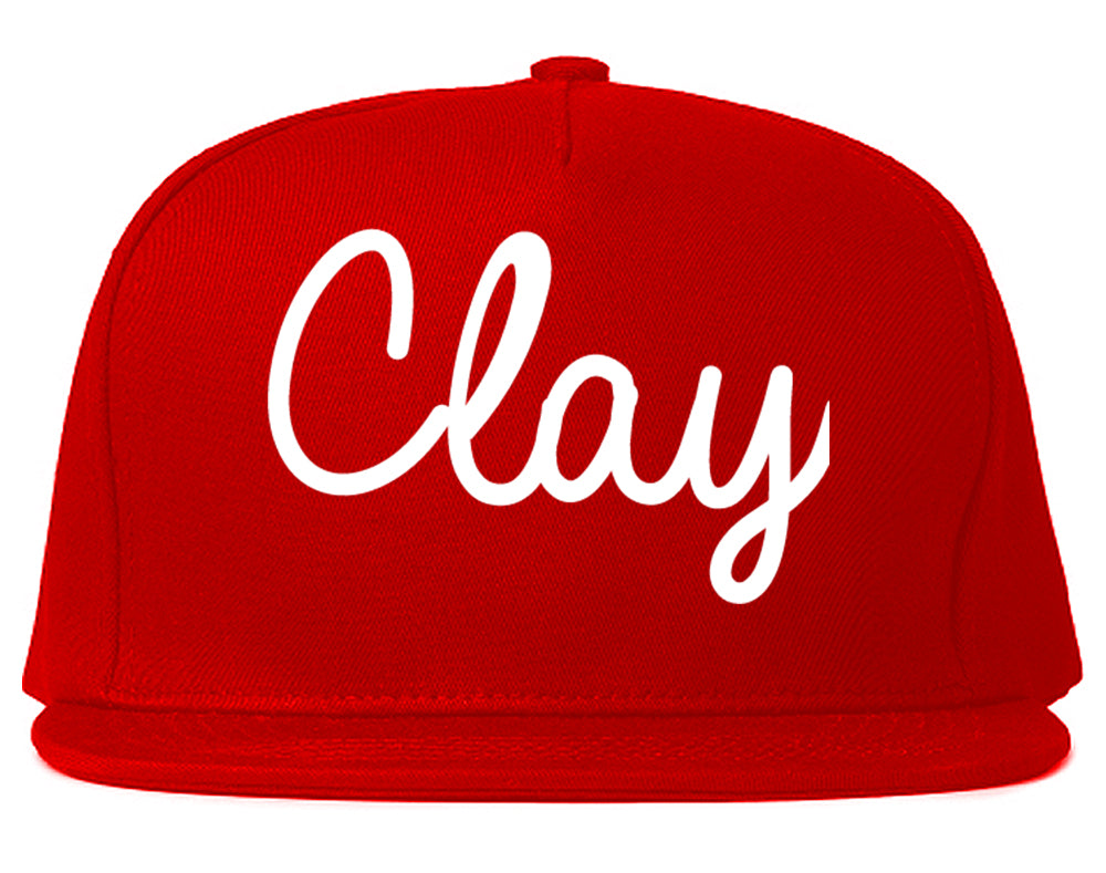 Clay Alabama AL Script Mens Snapback Hat Red