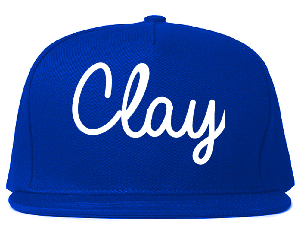 Clay Alabama AL Script Mens Snapback Hat Royal Blue