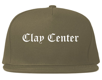 Clay Center Kansas KS Old English Mens Snapback Hat Grey