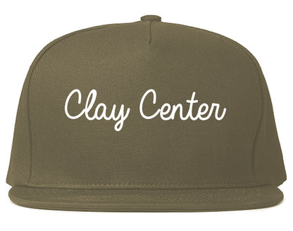 Clay Center Kansas KS Script Mens Snapback Hat Grey