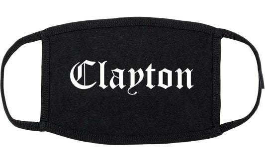 Clayton California CA Old English Cotton Face Mask Black