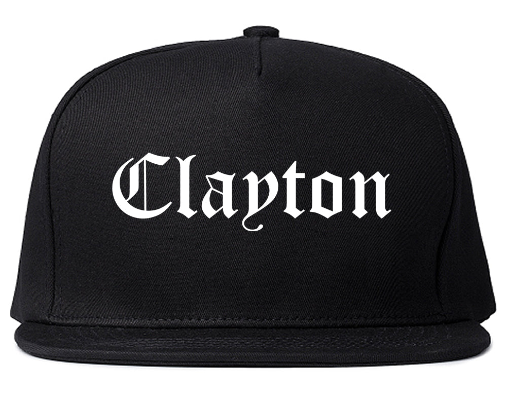 Clayton California CA Old English Mens Snapback Hat Black