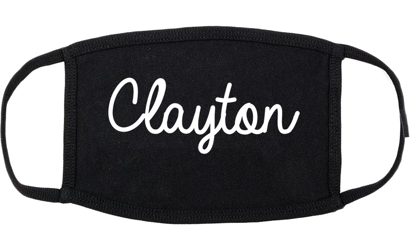 Clayton California CA Script Cotton Face Mask Black